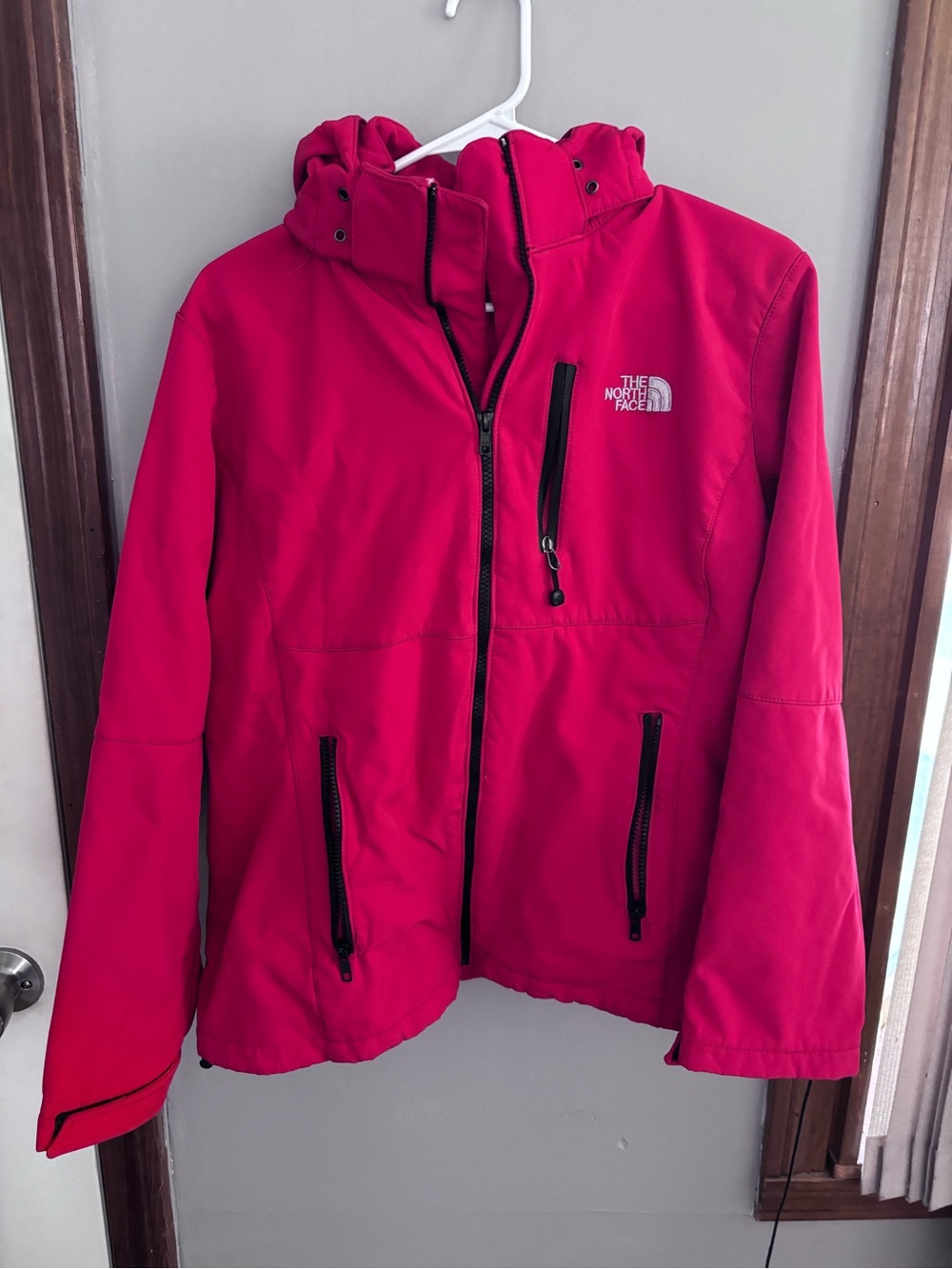 The North Face Women's Bright Pink Hooded Ski Jacket